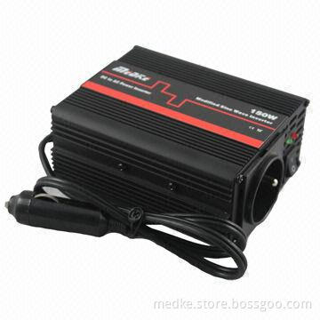 150W DC-AC Car Power/Modified Sine Wave Inverter, Measures 120 x 105 x 55mm